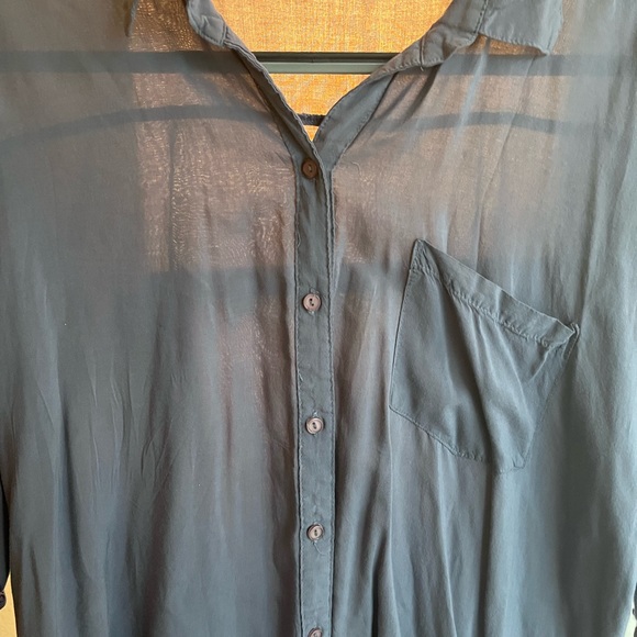 Vintage 100% Rayon Button Down Blue Shirt - Picture 8 of 13